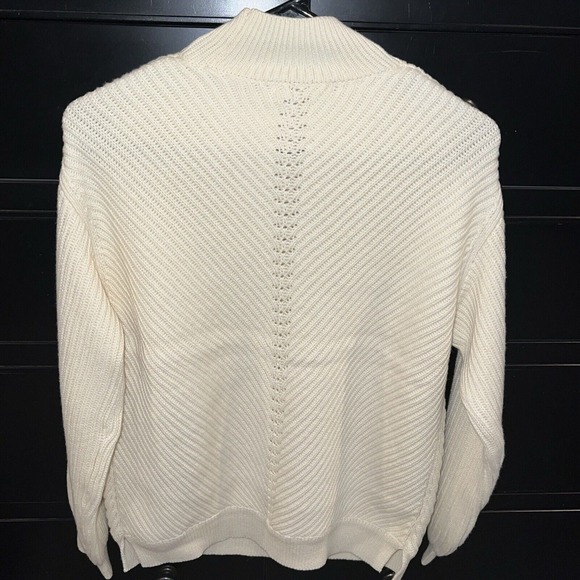 Marine Layer NWT Women's Skylar Turtleneck Sweater in Ivory Size Small - Picture 7 of 9